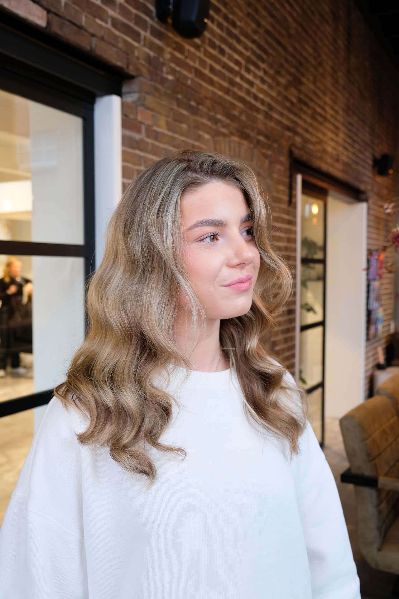 Blonde golven met highlights